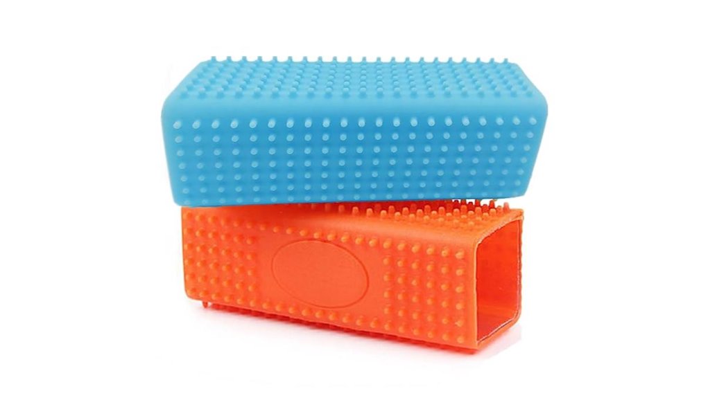 dual silicone orange blue brush