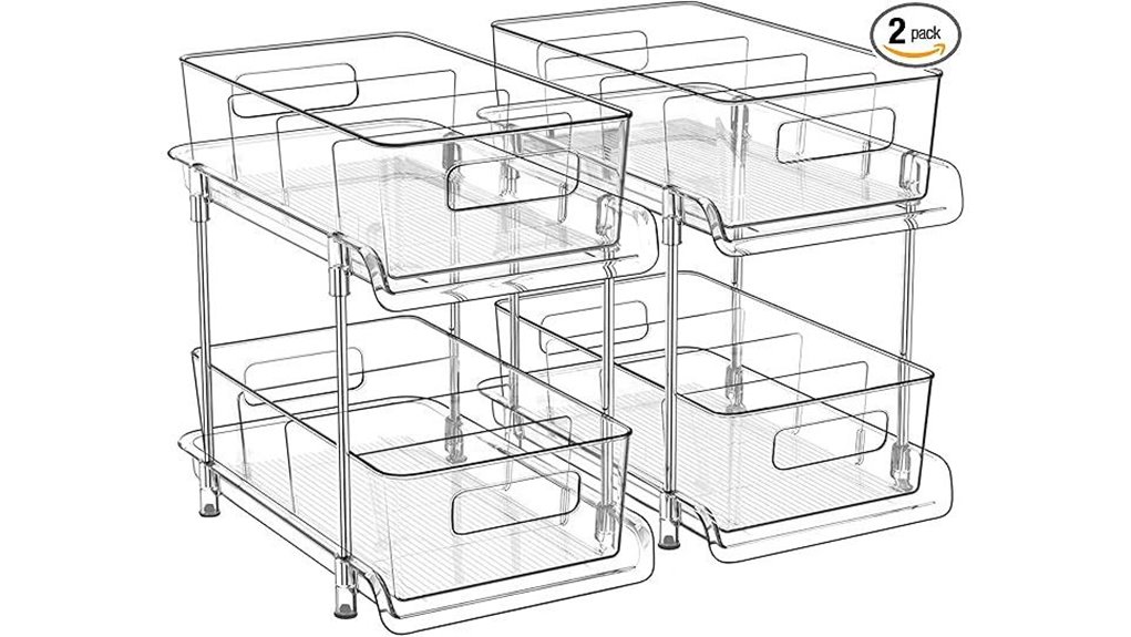 dual tier under sink organizer