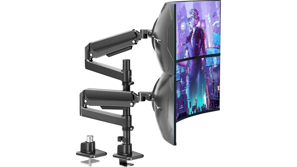 dual vertical full motion monitor