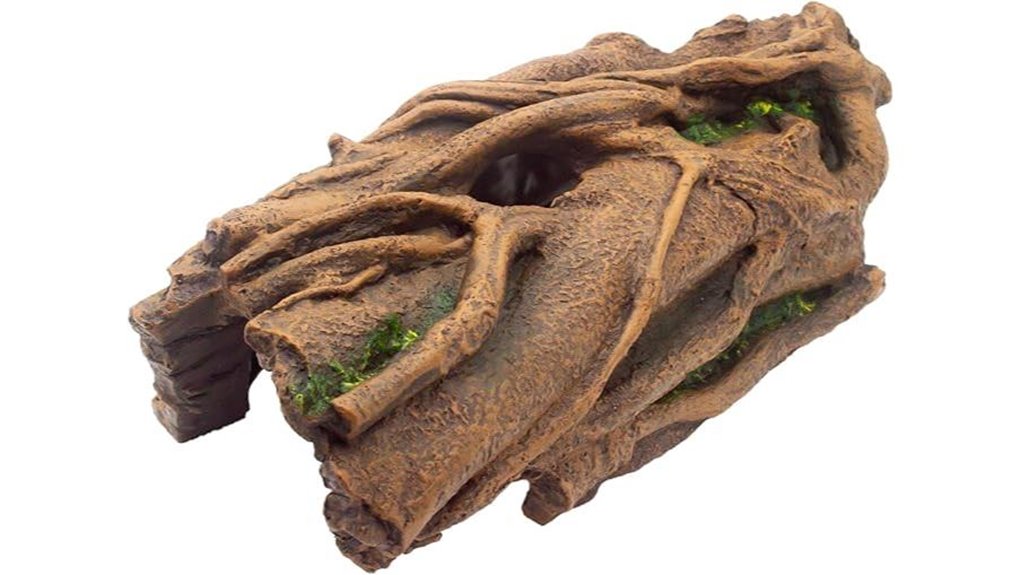 eco friendly reptile hide log