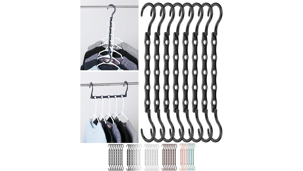 eight pack black space saving hangers