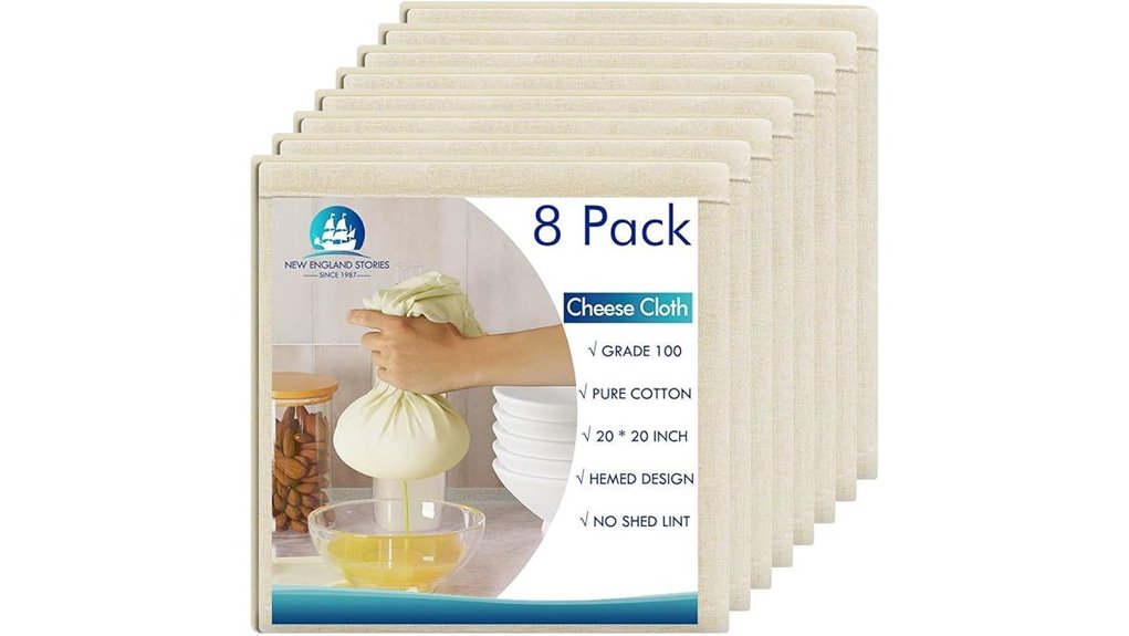eight pack cheesecloth 20x20 inches