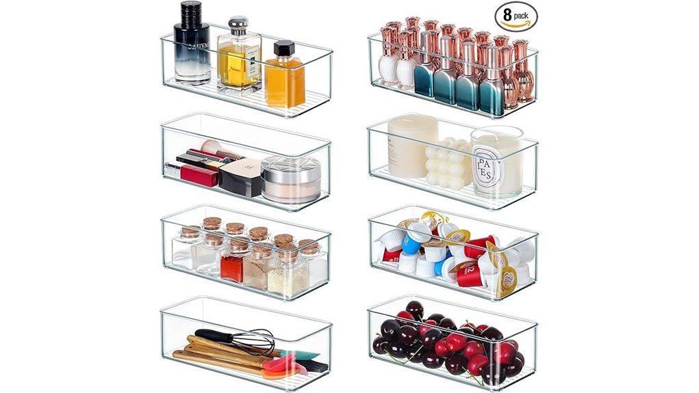 eight pack drawer organizers for kitchen bathroom