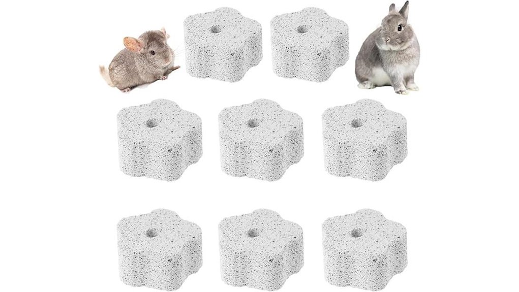 eight pack lava block chew toys for small pets