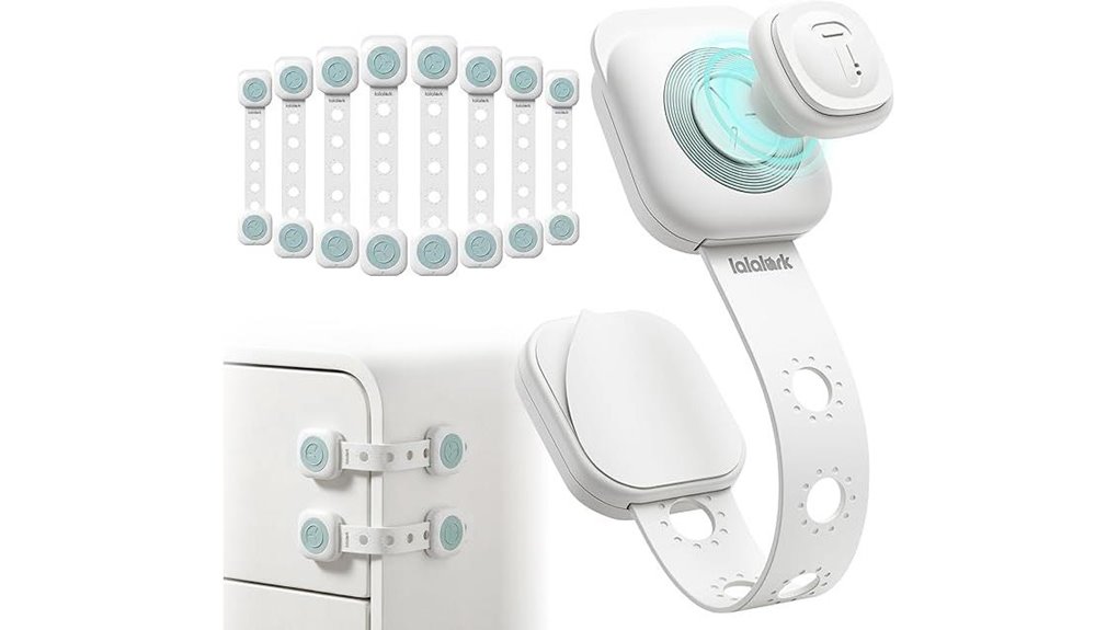 eight pack magnetic cabinet locks with keys