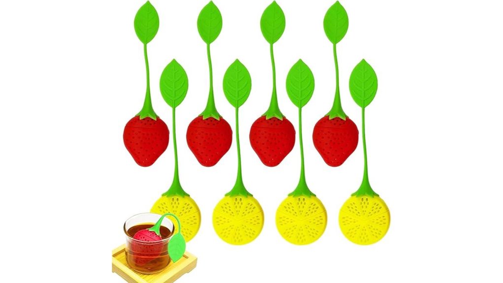 eight piece silicone tea strainers