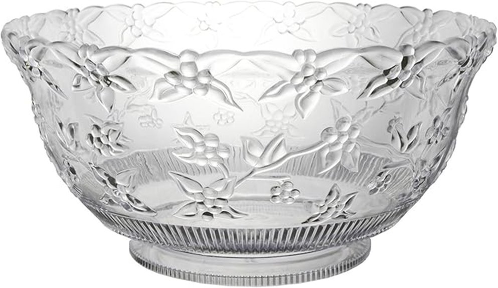 eight quart embossed clear bowl