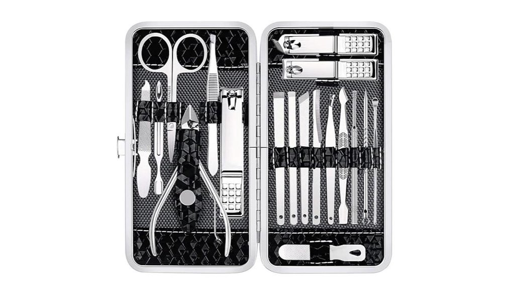 eighteen piece leather nail clippers