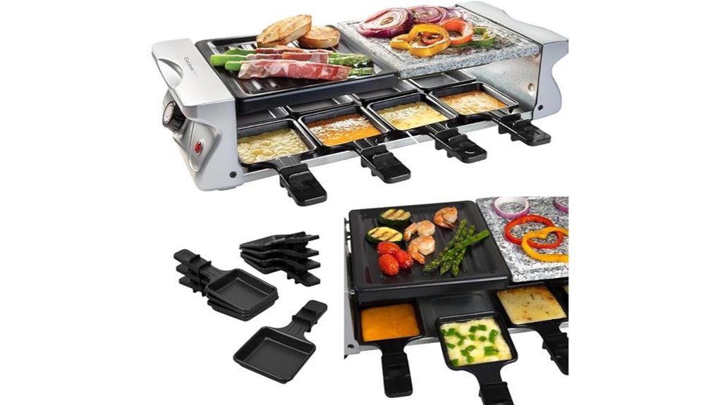 electric cheese raclette table grill smokeless