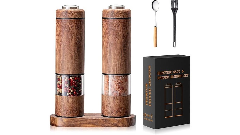 electric salt pepper grinder set