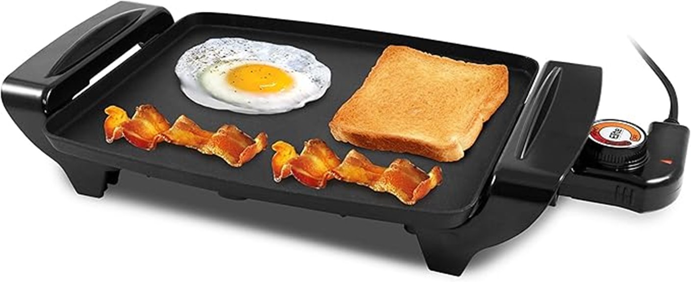 elite gourmet griddle adjustable thermostat