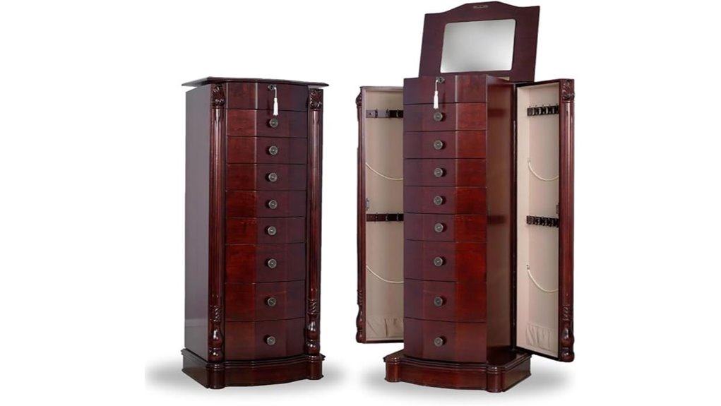 elizabeth s locking mirror armoire