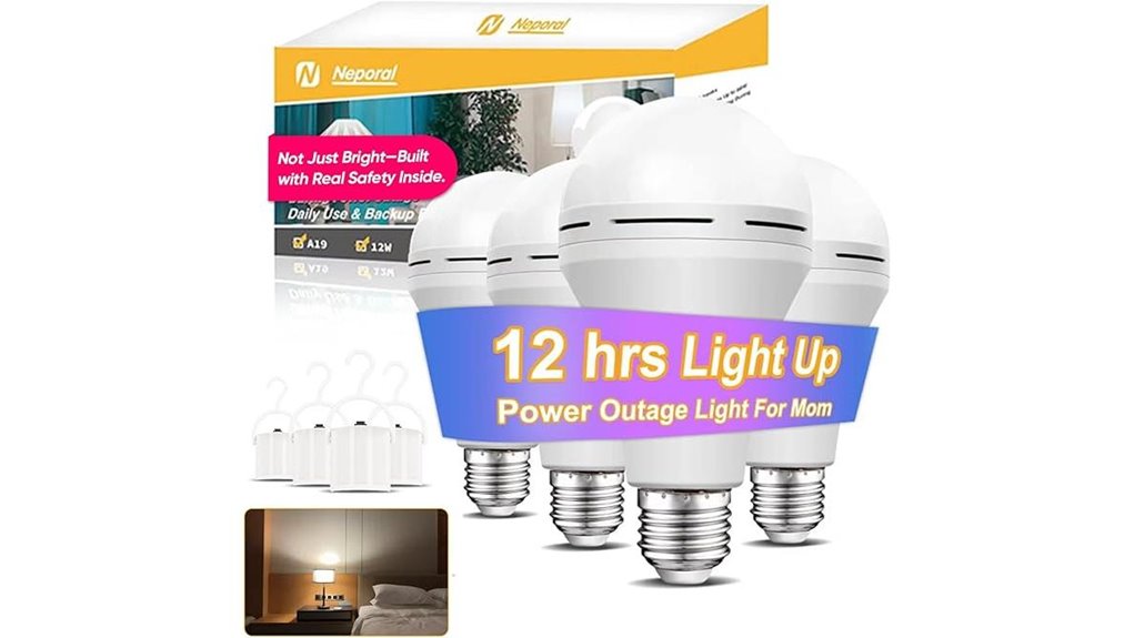 emergency rechargeable a19 bulbs 4 pack
