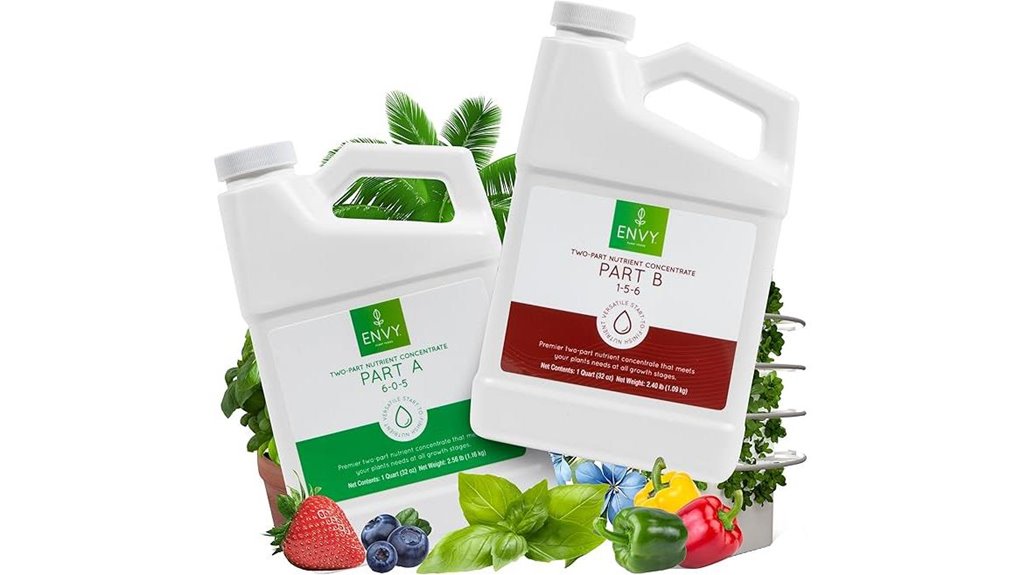 envy hydroponic plant food quart set included