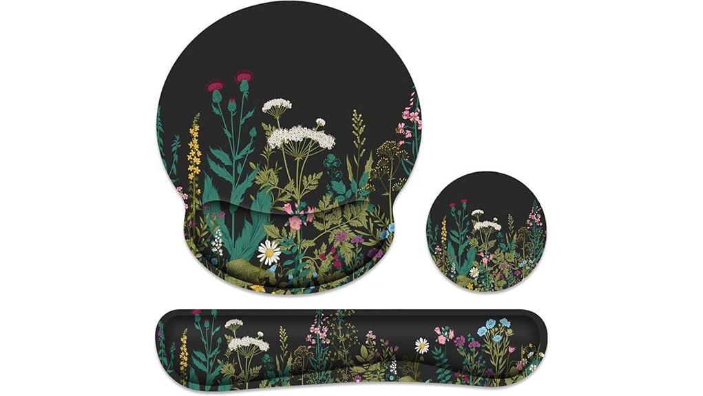 ergonomic black flower wristpad