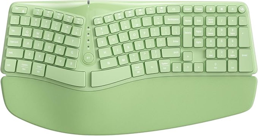 ergonomic bow split wireless keyboard