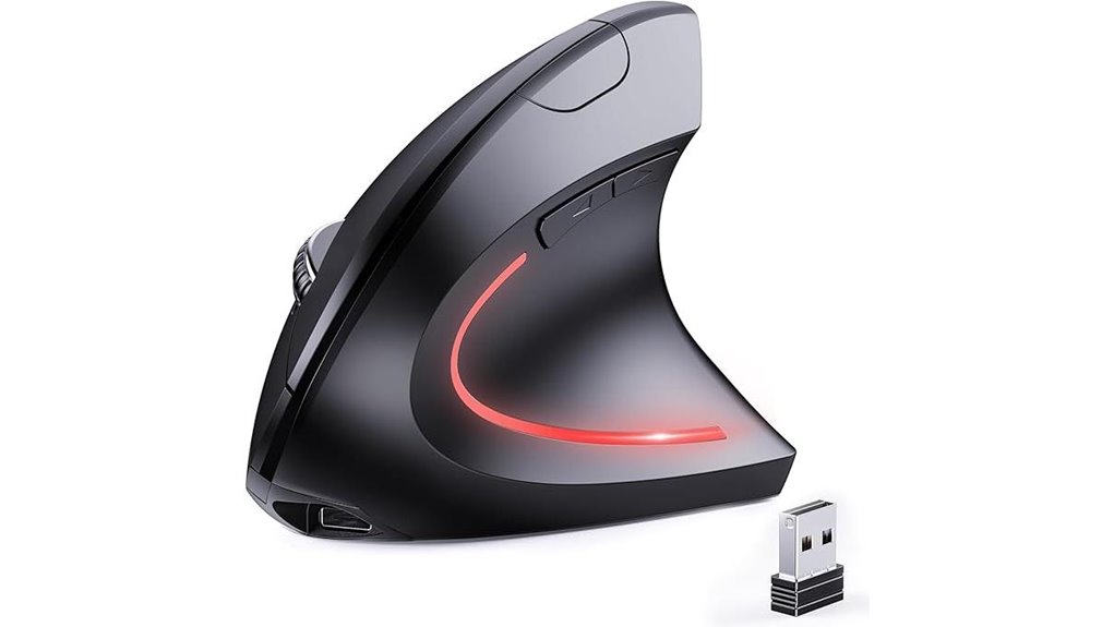 ergonomic rechargeable dual wireless mouse