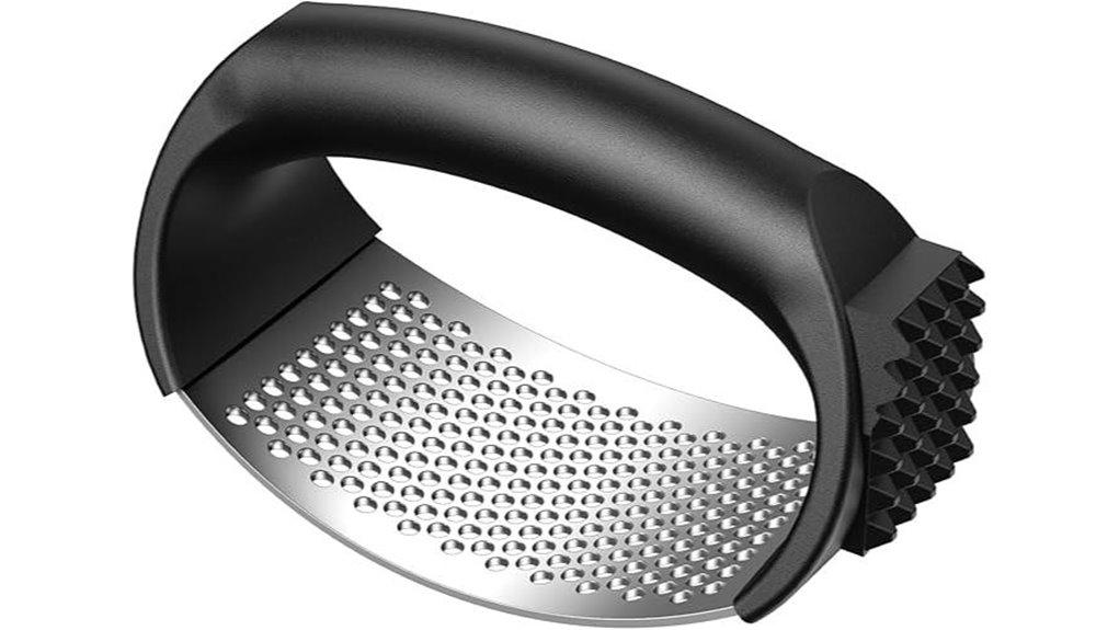 ergonomic stainless garlic press