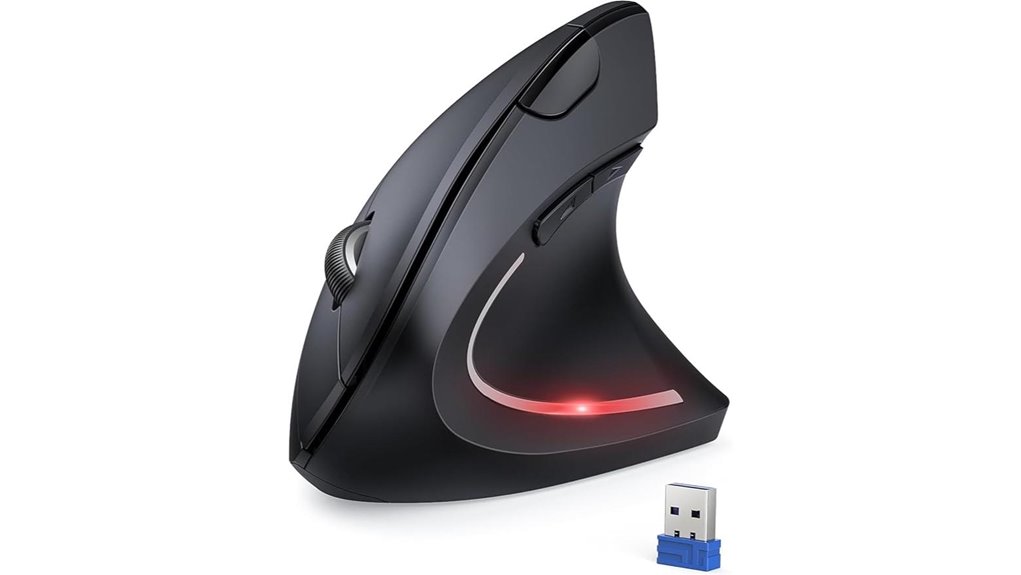 ergonomic vertical wireless mouse