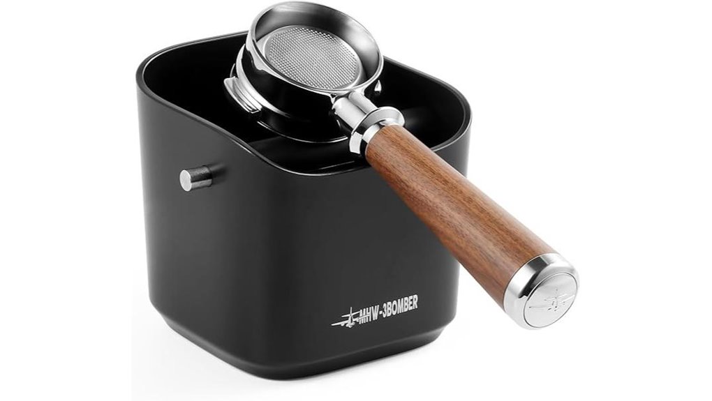espresso knock box with bar