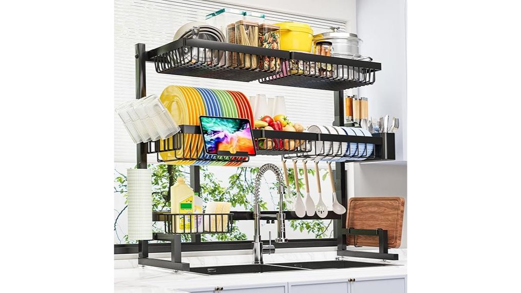 expandable 2 tier dish drying rack