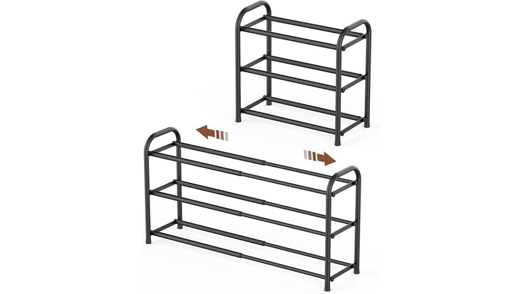 expandable 3 tier shoe rack
