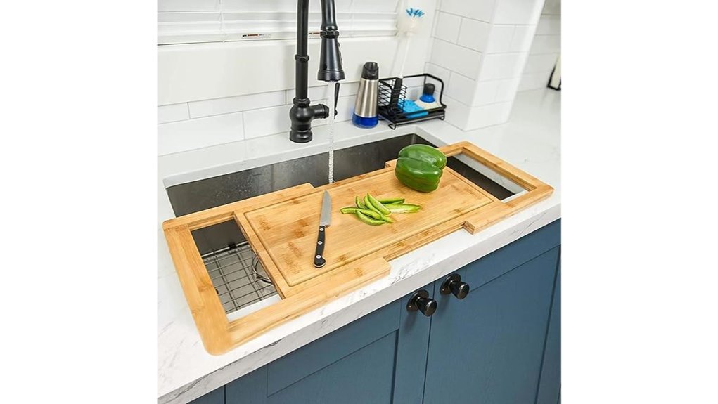 expandable bamboo over sink board