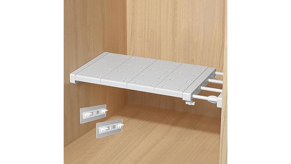 expandable closet tension shelf rod