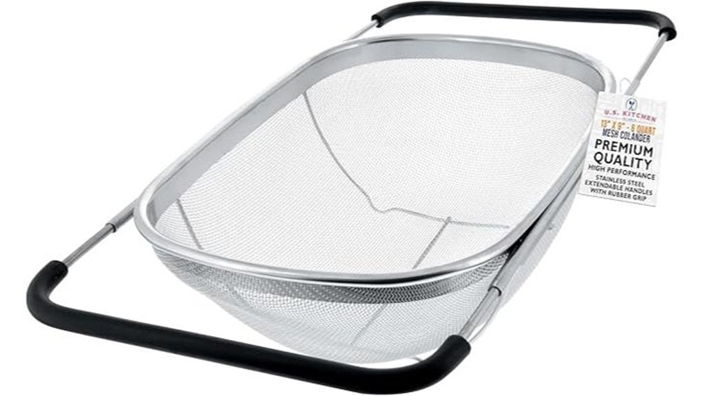 expandable stainless 6 quart colander