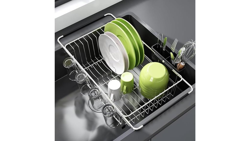 expandable stainless dish rack