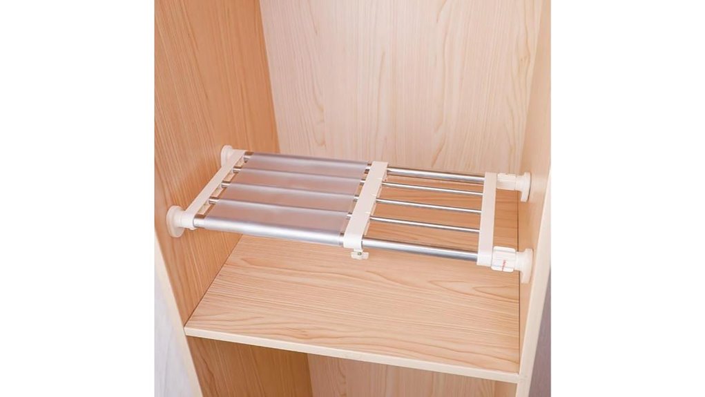 expandable tension shelf rod