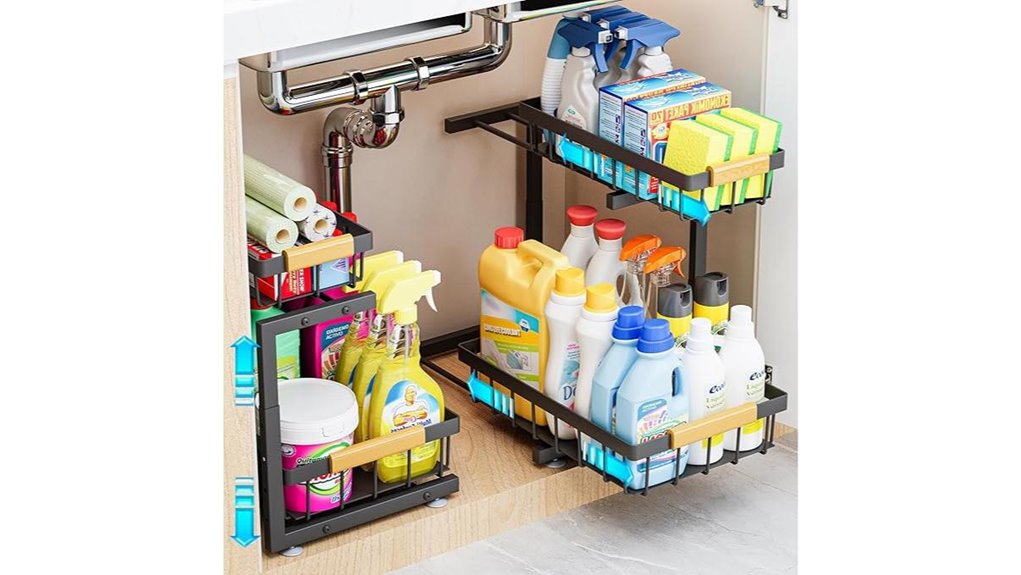 expandable under sink organizer pack