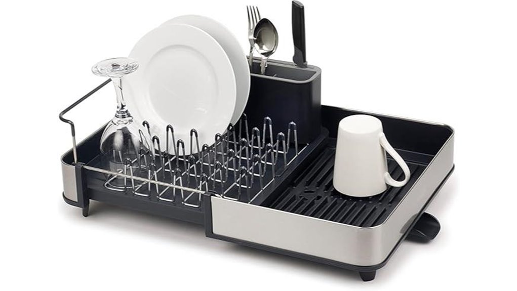 extendable gray dish rack