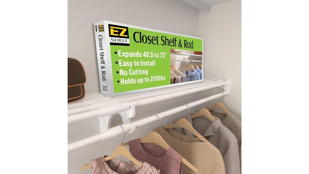 ez shelf closet shelf with hanging rod