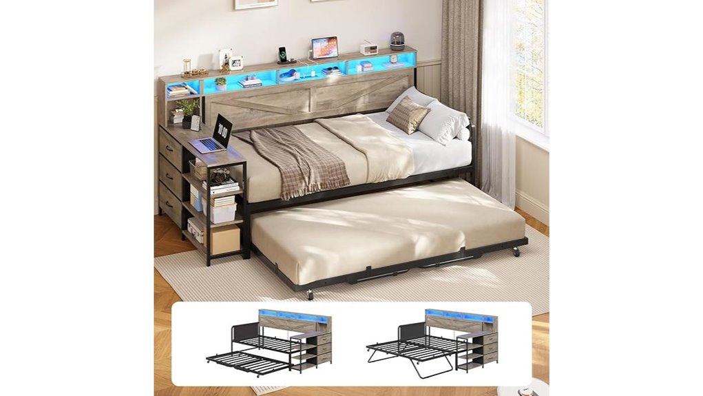 farmhouse daybed trundle drawers