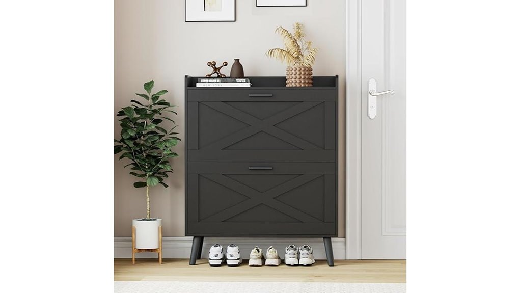 farmhouse shoe storage cabinet