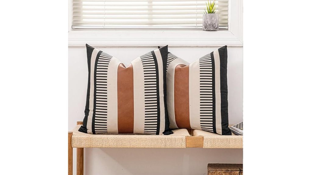 farmhouse striped pillow covers