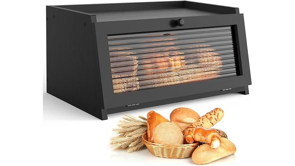 farmhouse style bread box windowed