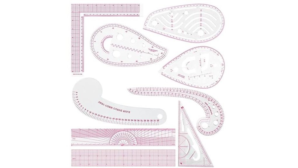 fashion sewing ruler set with french curve