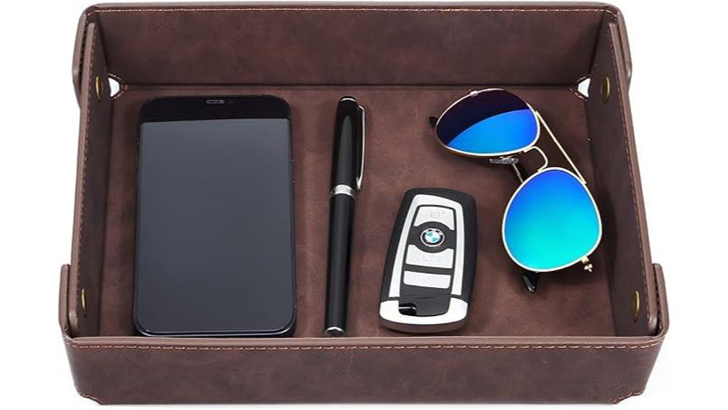 faux leather valet tray