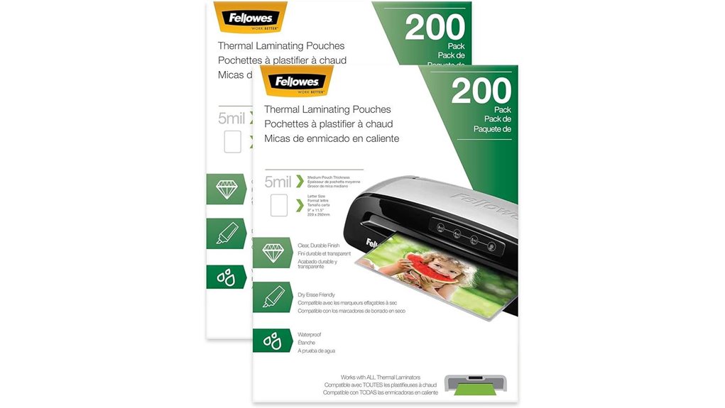 fellowes laminating sheets 5mil