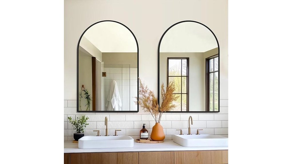fictor black arched mirror