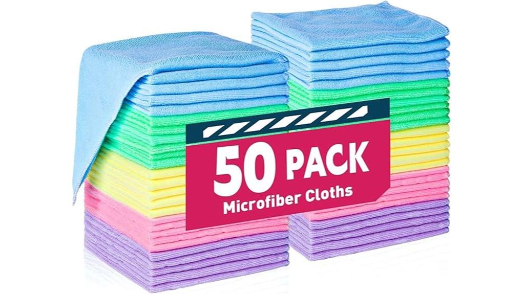 fifty microfiber cleaning cloths