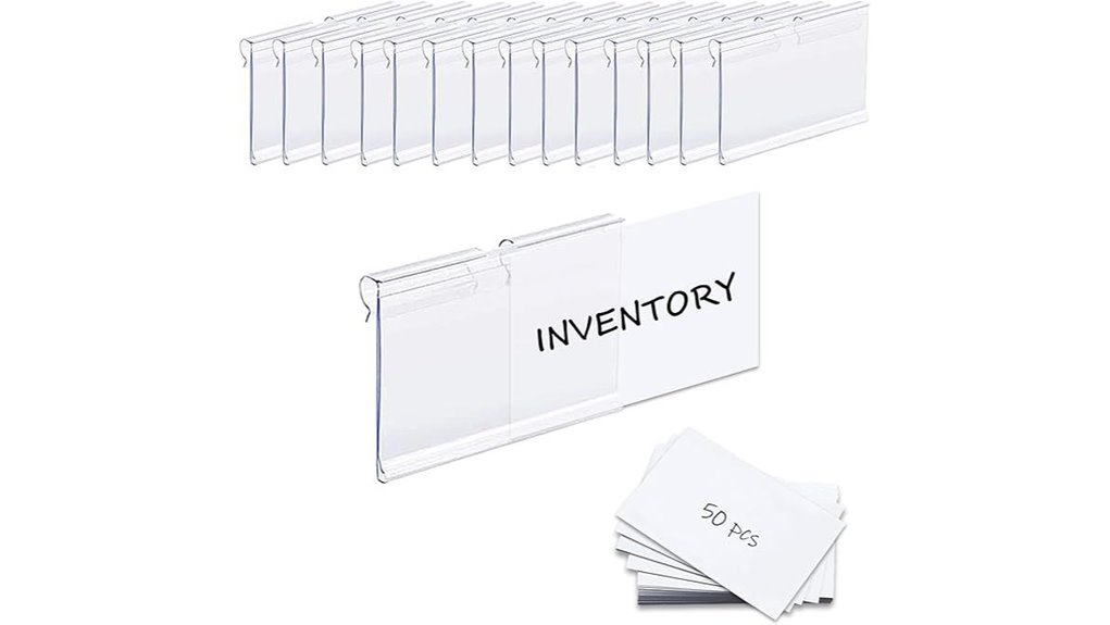fifty pack clear clip on tags
