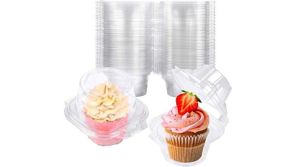 fifty plastic cupcake domes