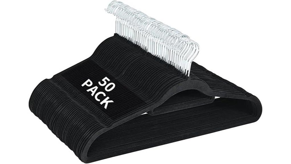 fifty silver velvet hangers