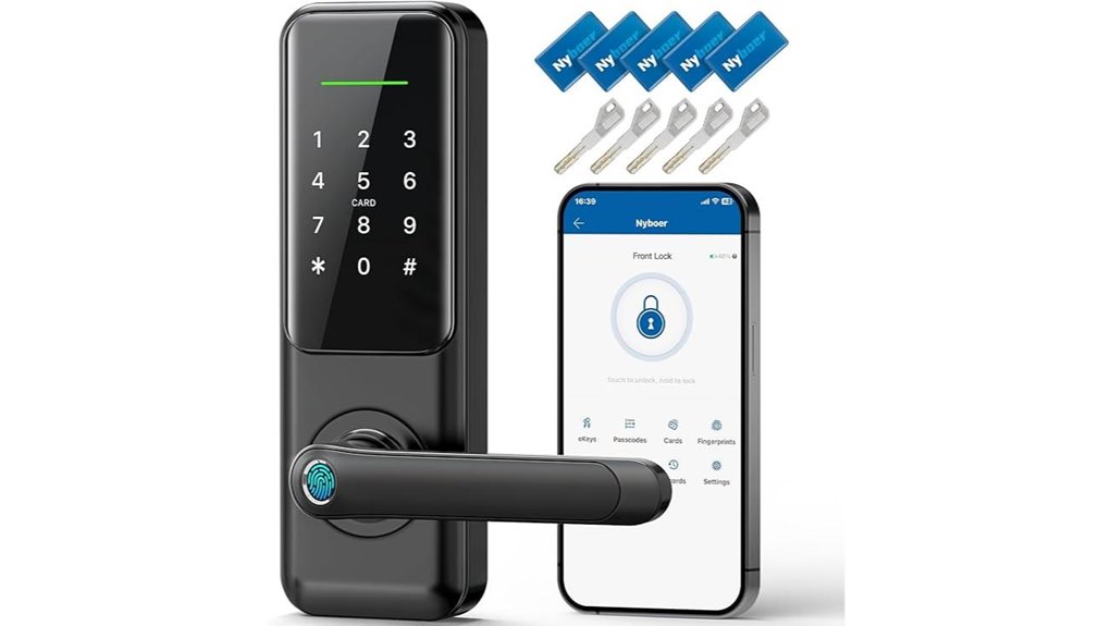fingerprint smart door lock with handle