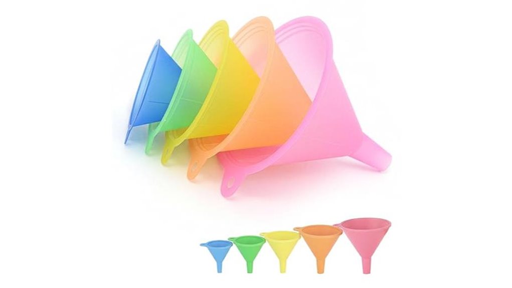 five piece plastic funnel set