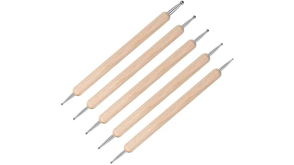 five piece wooden ball stylus