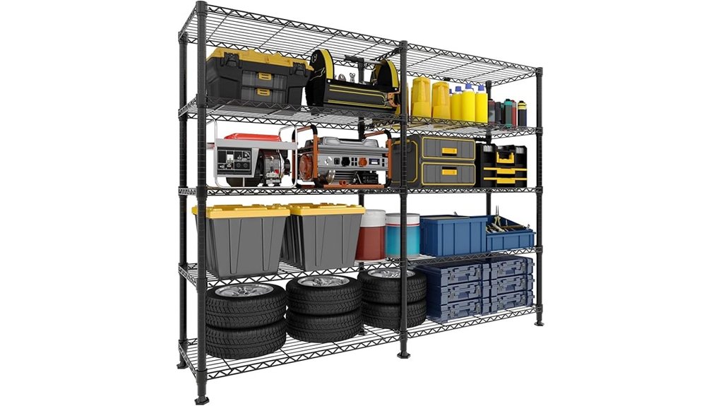 five tier 60 inch heavy duty shelving